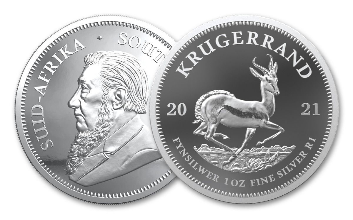 Moneda 1 onza Troy Krugerrand Plata Sudafrica 2022