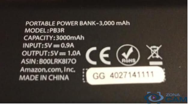 AmazonBasics Power bank portable 3000 mAh