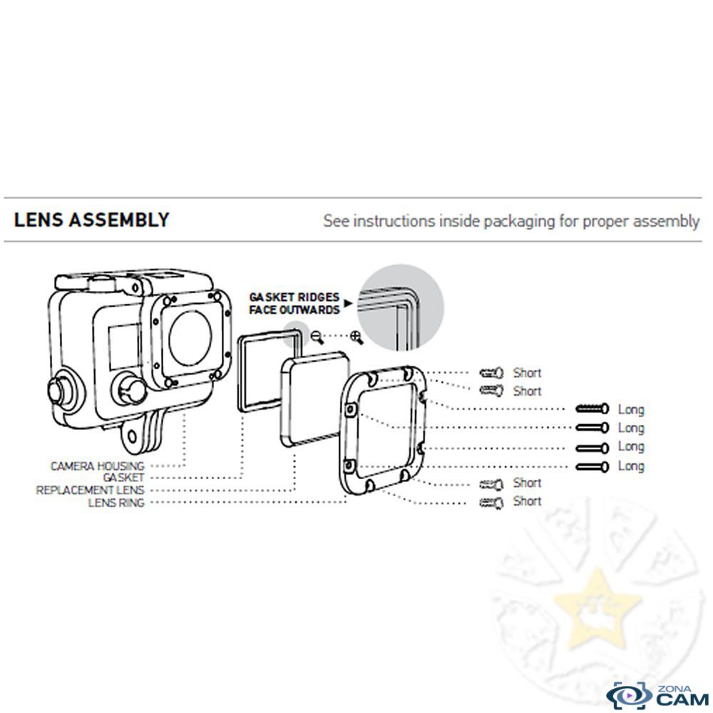 Kit lentes originales de repuesto Housing Buceo